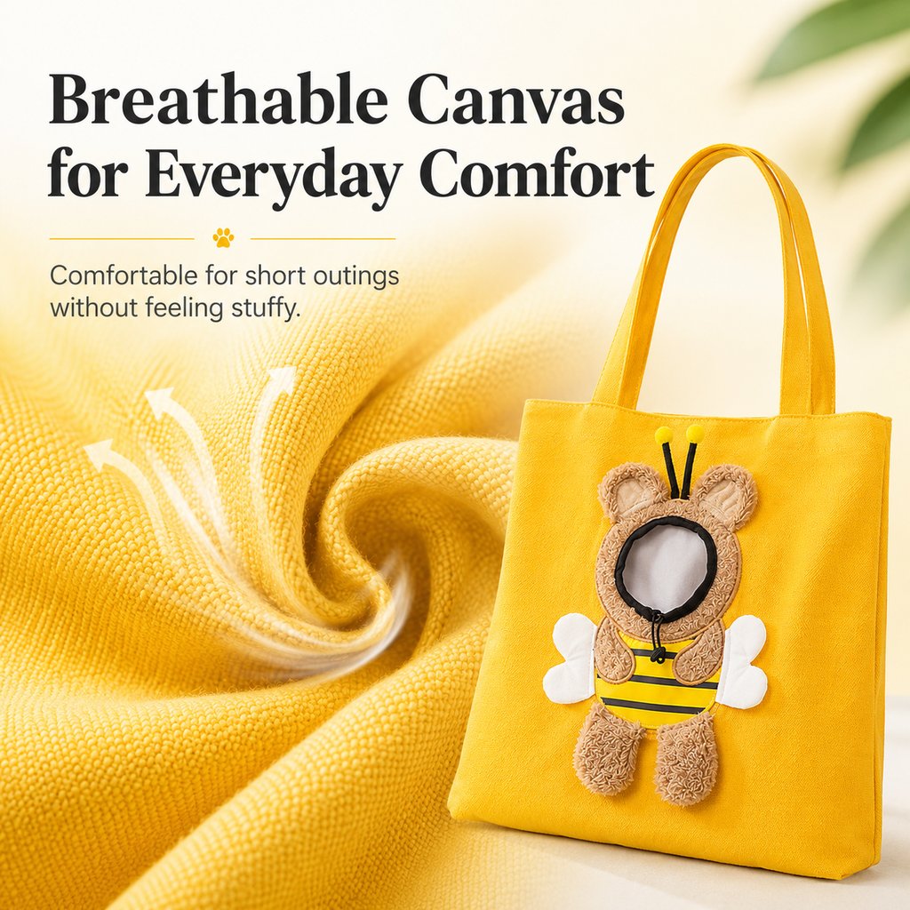 Head-Out Canvas Cat Carrier Tote – Light & Cute