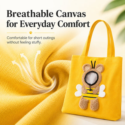 Head-Out Canvas Cat Carrier Tote – Light & Cute