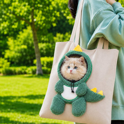 Head-Out Canvas Cat Carrier Tote – Light & Cute