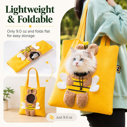 Head-Out Canvas Cat Carrier Tote – Light & Cute