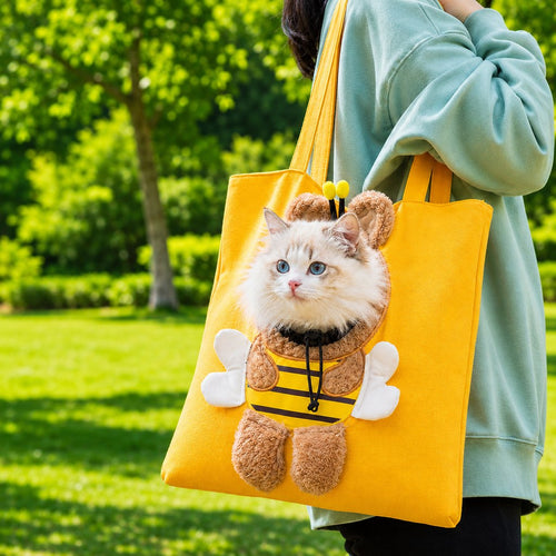 Head-Out Canvas Cat Carrier Tote – Light & Cute