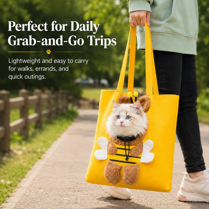 Head-Out Canvas Cat Carrier Tote – Light & Cute