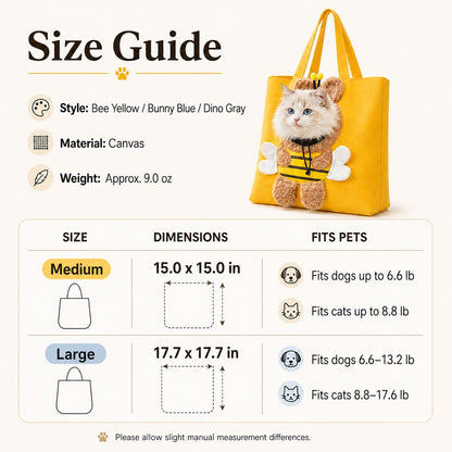 Head-Out Canvas Cat Carrier Tote – Light & Cute