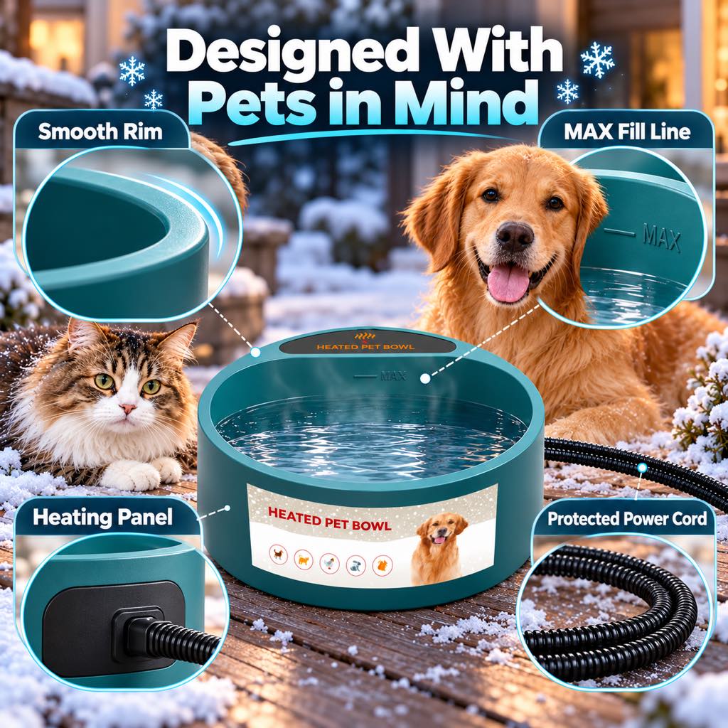 Heated Pet Water Bowl – Anti-Freeze Outdoor 2.2L