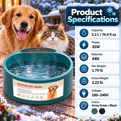 Heated Pet Water Bowl – Anti-Freeze Outdoor 2.2L