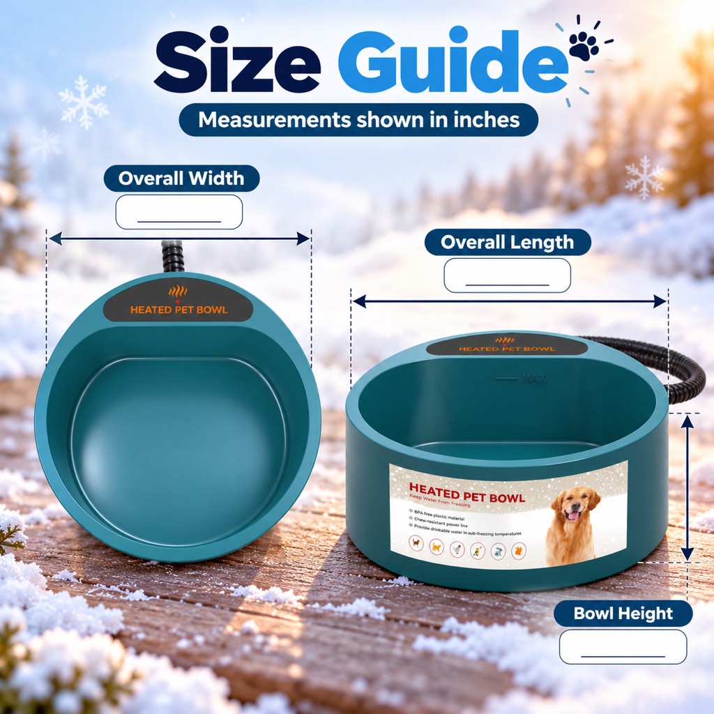 Heated Pet Water Bowl – Anti-Freeze Outdoor 2.2L