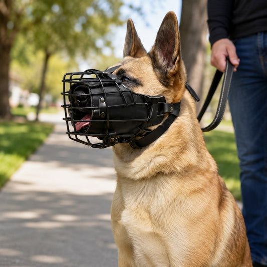 Steel Basket Dog Muzzle – Safe Walks & Anti-Scavenging