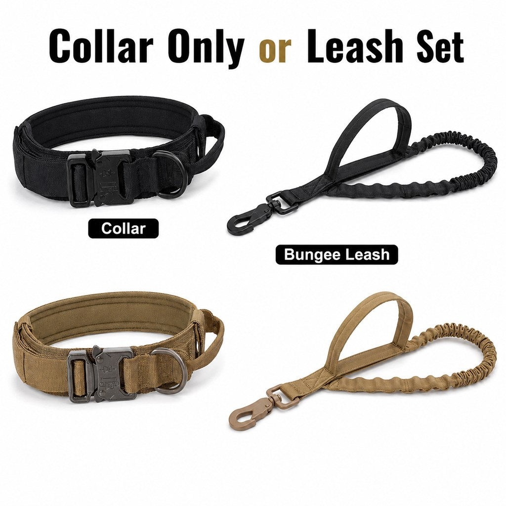Heavy-Duty Tactical Dog Collar – Padded Handle Control