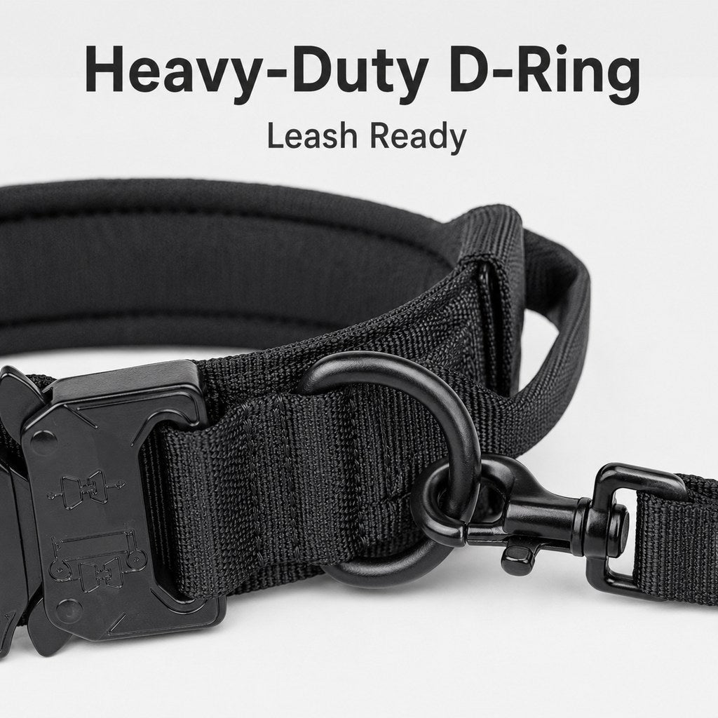 Heavy-Duty Tactical Dog Collar – Padded Handle Control