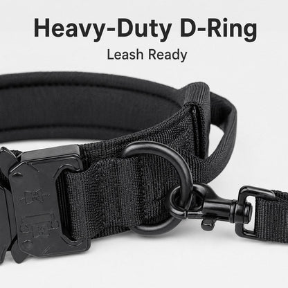 Heavy-Duty Tactical Dog Collar – Padded Handle Control