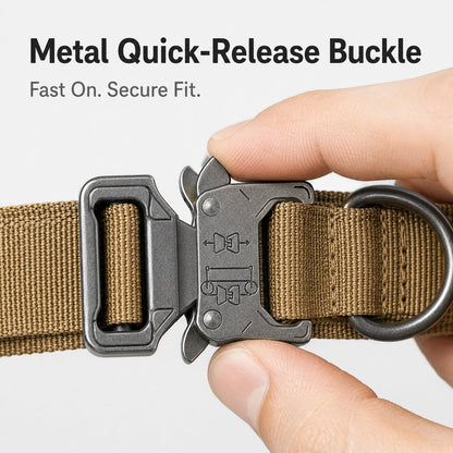 Heavy-Duty Tactical Dog Collar – Padded Handle Control