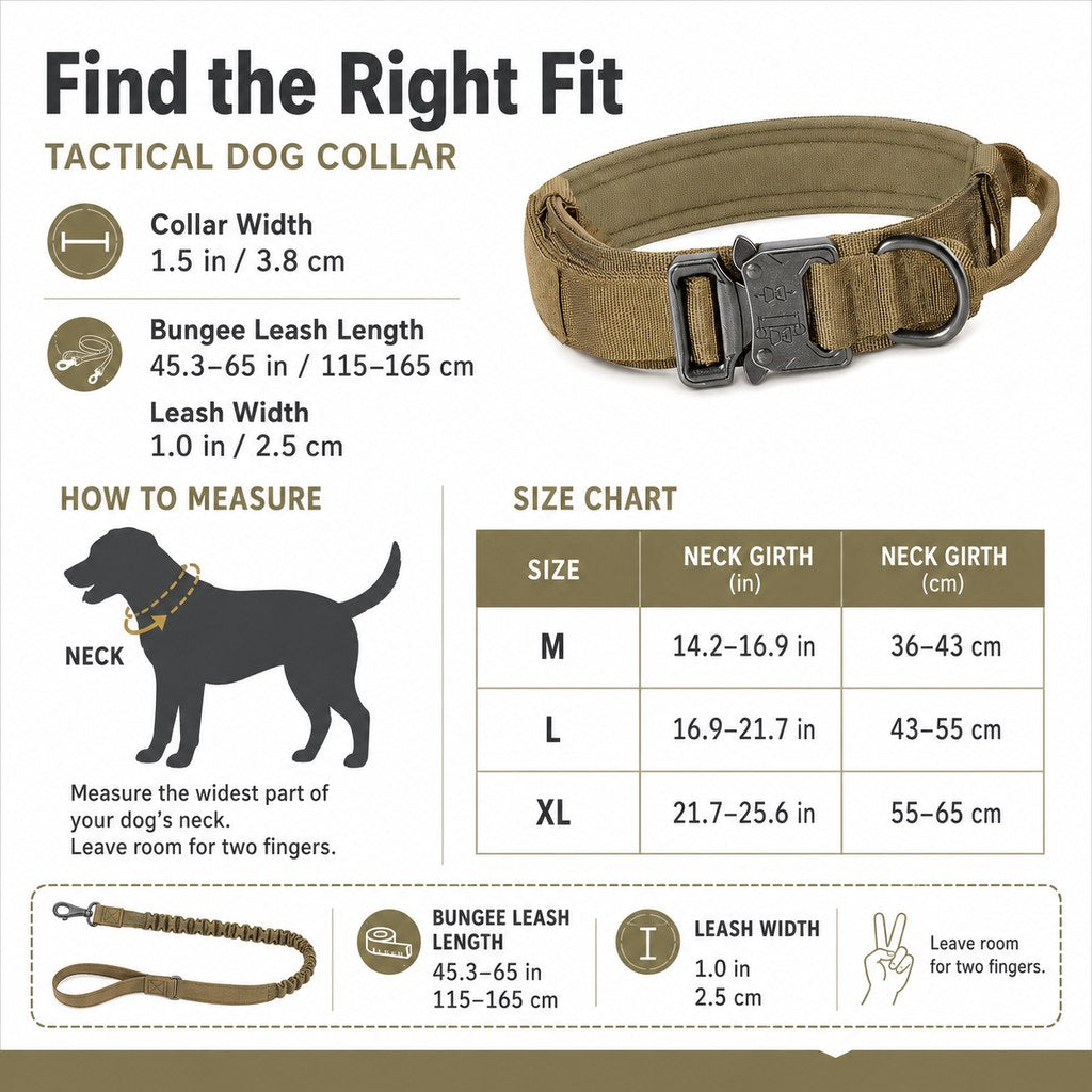 Heavy-Duty Tactical Dog Collar – Padded Handle Control