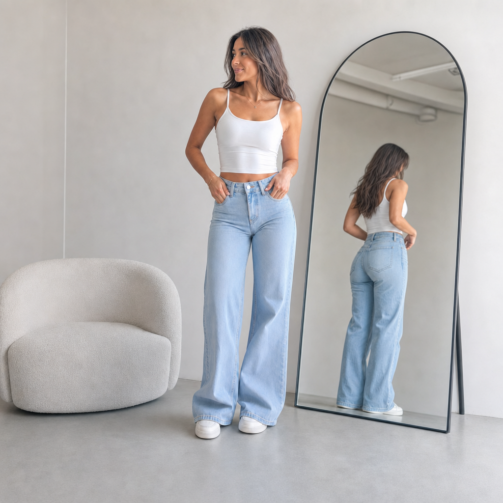 The Curve Lift Wide Leg Jeans