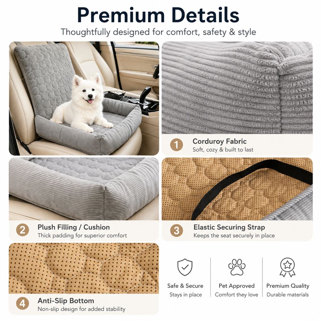 High Back Pet Car Seat Bed – Cozy Road Trips