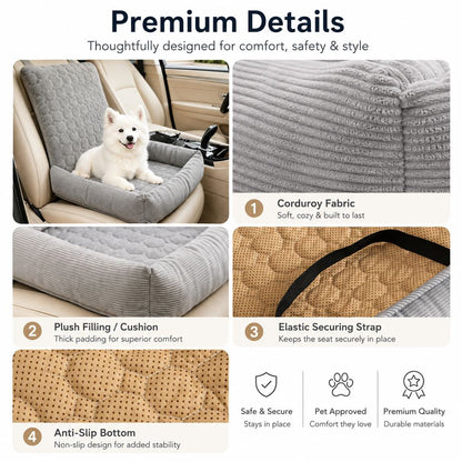 High Back Pet Car Seat Bed – Cozy Road Trips