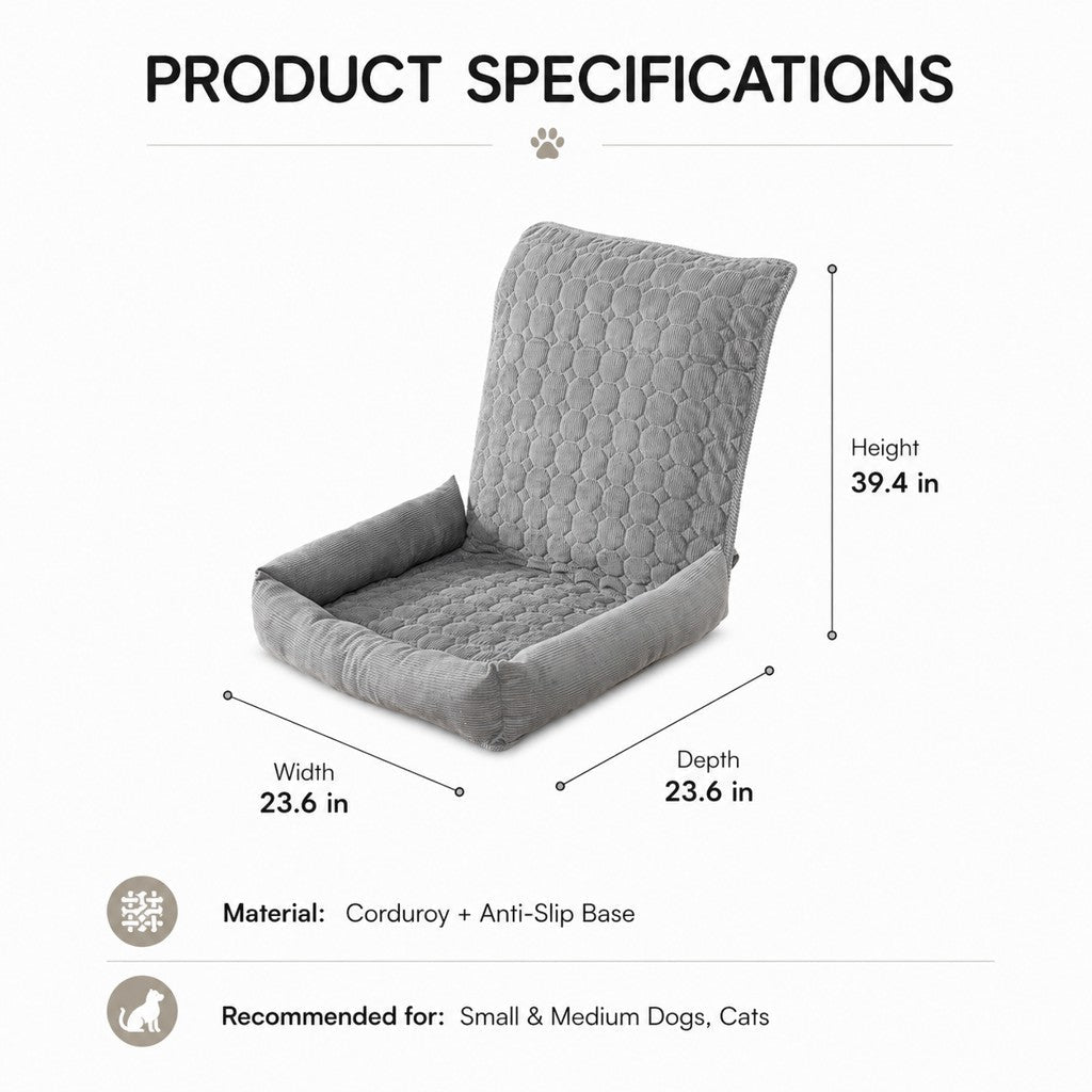 High Back Pet Car Seat Bed – Cozy Road Trips