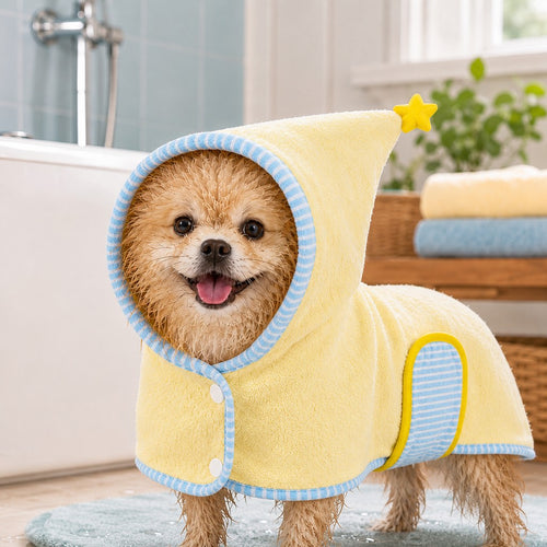 Hooded Pet Drying Robe – Fast Absorbent Towel