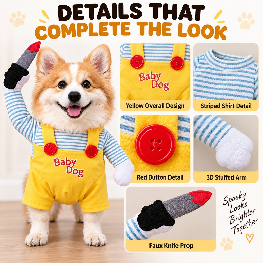 Horror Doll Dog Costume – Instant Spooky Look
