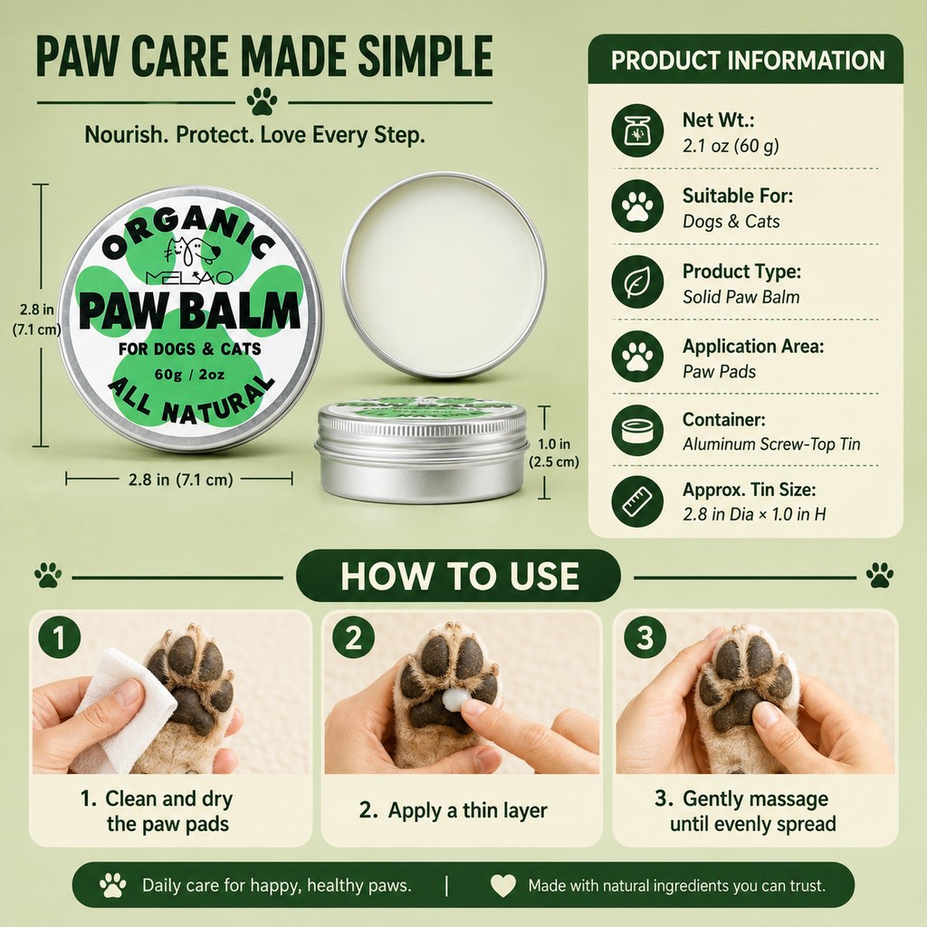 Dog & Cat Paw Balm – Soothes Dry Paw Pads