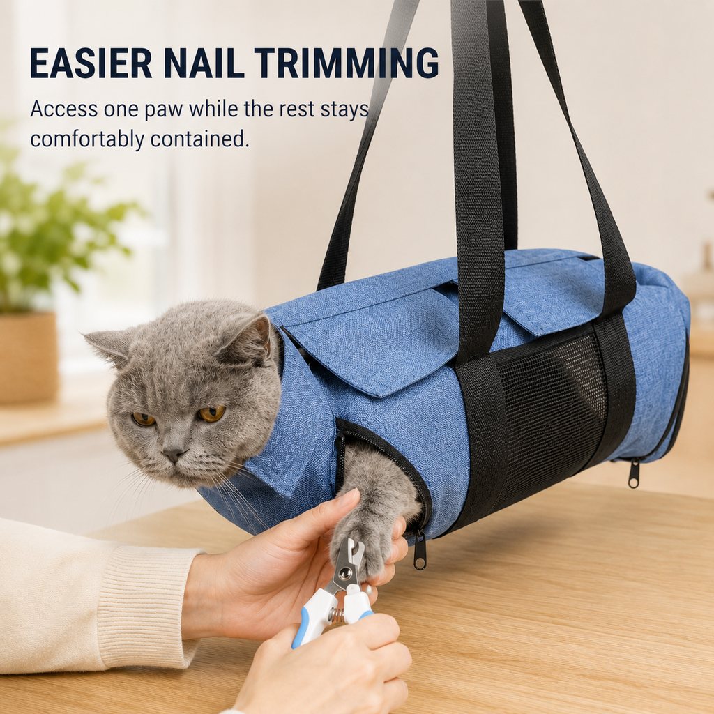 Cat Grooming Restraint Bag – Easy Nail & Ear Care