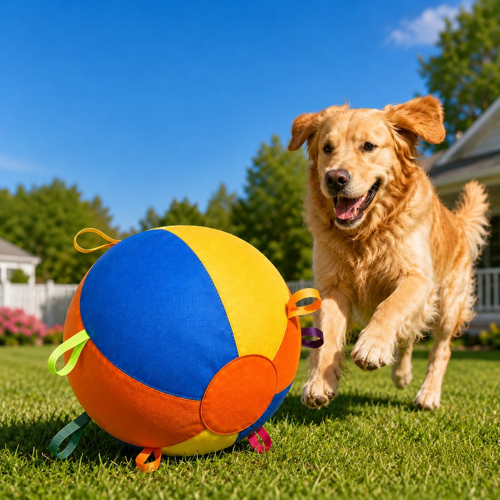 Inflatable Dog Play Ball – Oversized Chase & Tug Fun