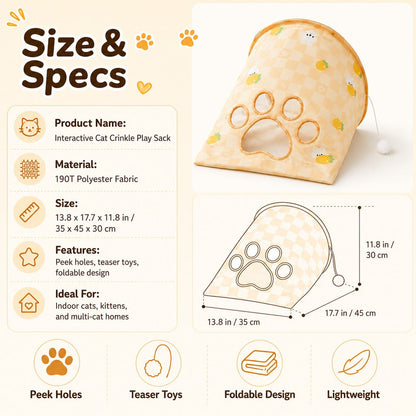 Cat Crinkle Play Sack – Hide & Pounce Fun
