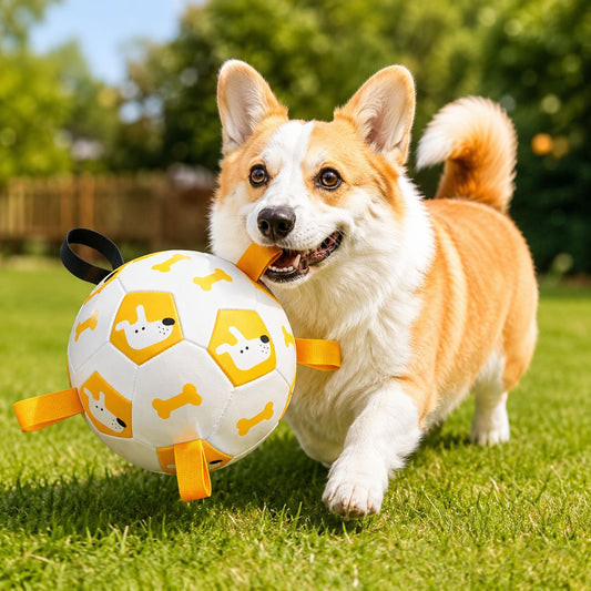 Dog Soccer Ball with Grab Tabs – Fetch & Tug Fun