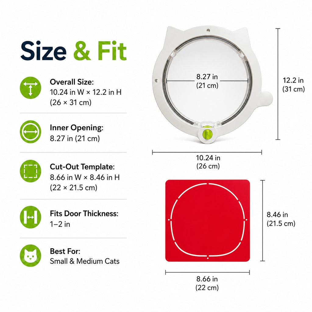 4-Way Locking Cat Door – No More Door Scratching