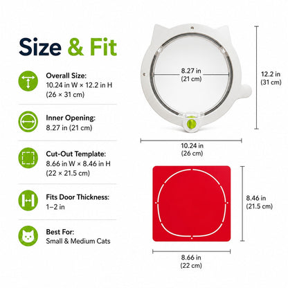 4-Way Locking Cat Door – No More Door Scratching