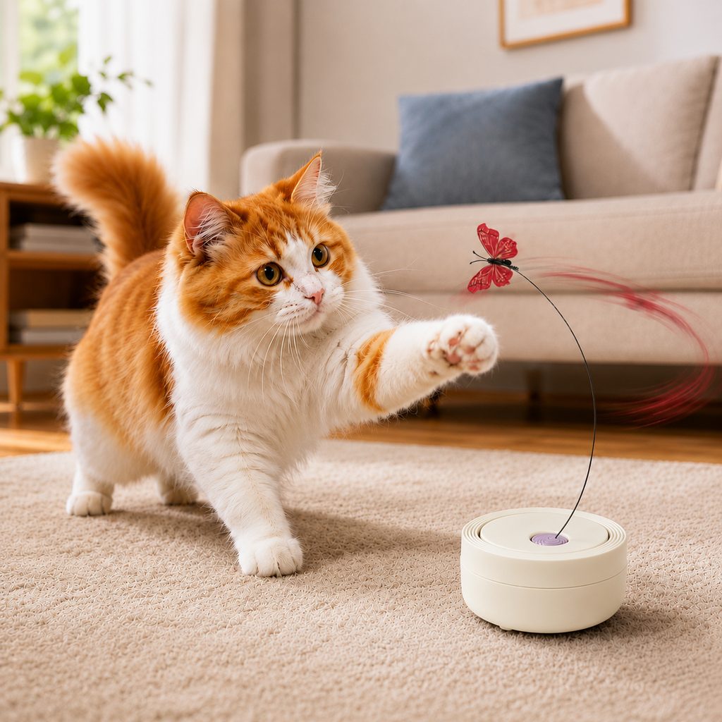 Automatic Butterfly Cat Toy – Hands-Free Self-Play