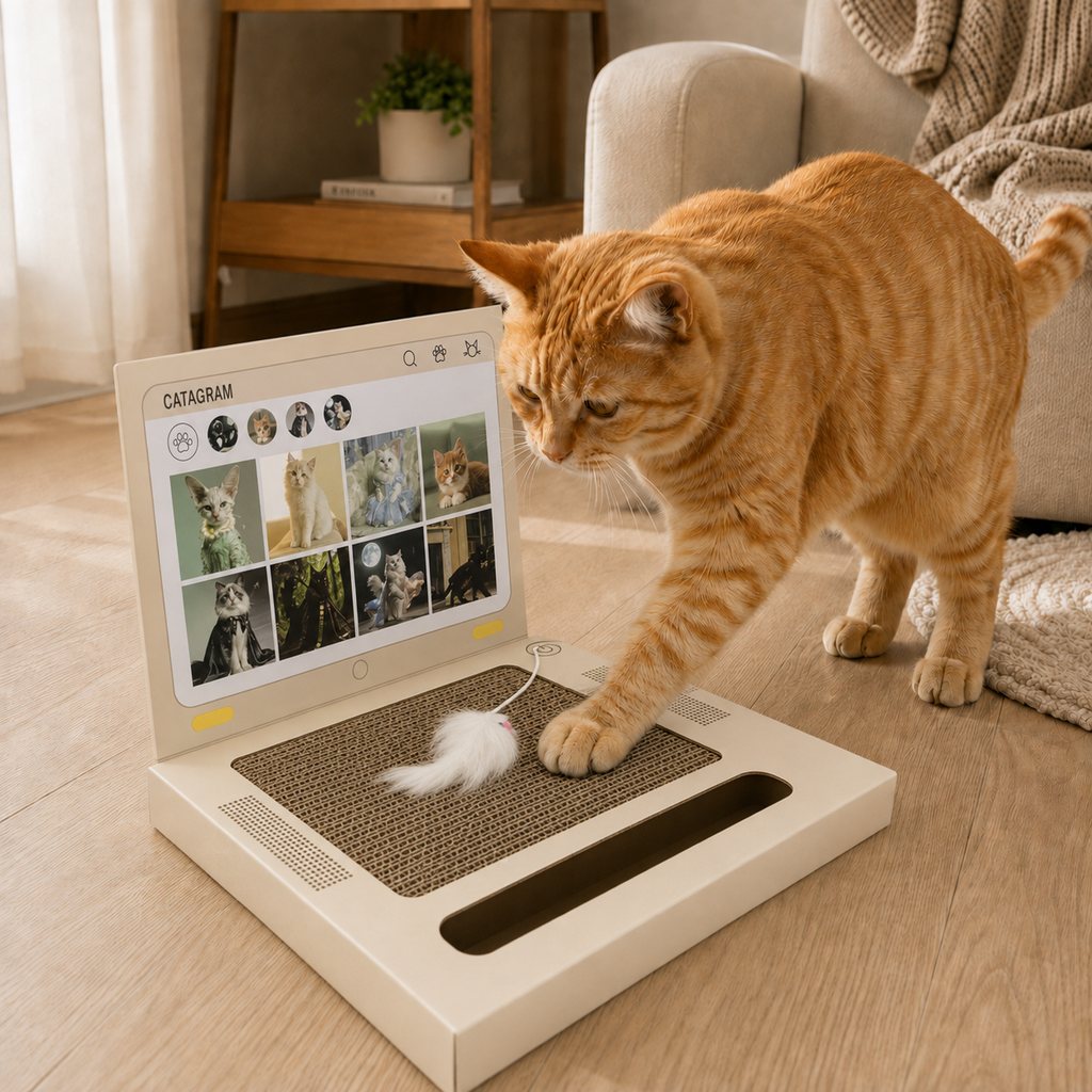 Laptop Cat Scratcher – 3-in-1 Play Pad