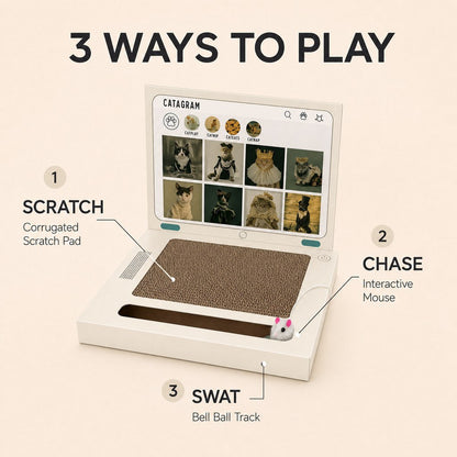 Laptop Cat Scratcher – 3-in-1 Play Pad