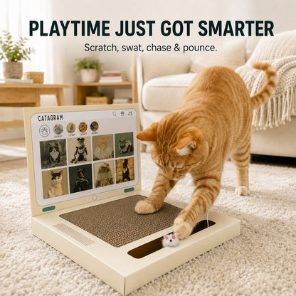Laptop Cat Scratcher – 3-in-1 Play Pad