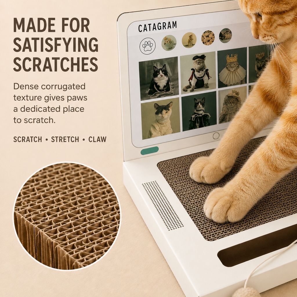 Laptop Cat Scratcher – 3-in-1 Play Pad