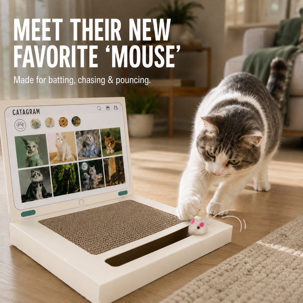 Laptop Cat Scratcher – 3-in-1 Play Pad