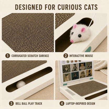 Laptop Cat Scratcher – 3-in-1 Play Pad