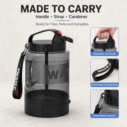 2.2L Dog Travel Water Bottle – Pull-Out Bowl