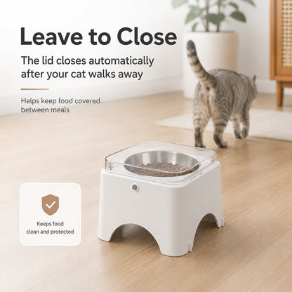 Smart Auto-Opening Cat Bowl – Dustproof, Fresher Food