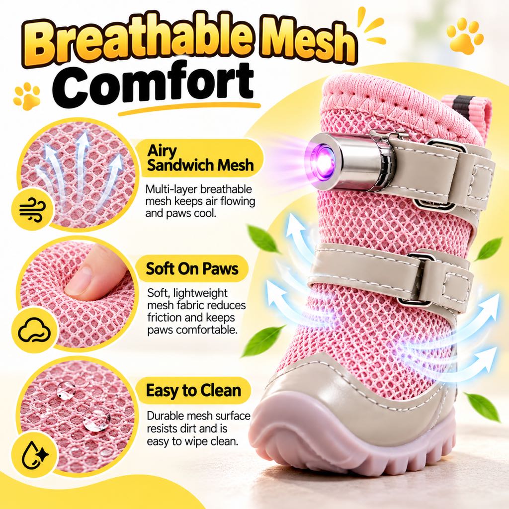 LED Light-Up Dog Boots – Safe Night Walks