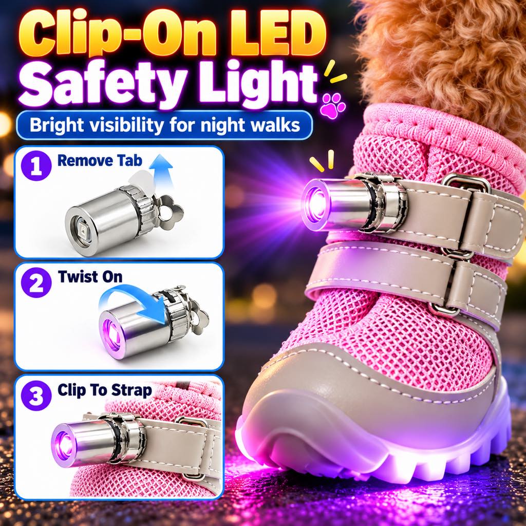 LED Light-Up Dog Boots – Safe Night Walks