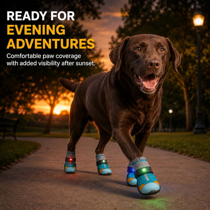 Motion-Activated LED Dog Boots – Visible at Night