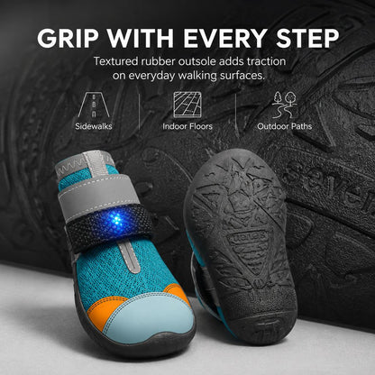 Motion-Activated LED Dog Boots – Visible at Night