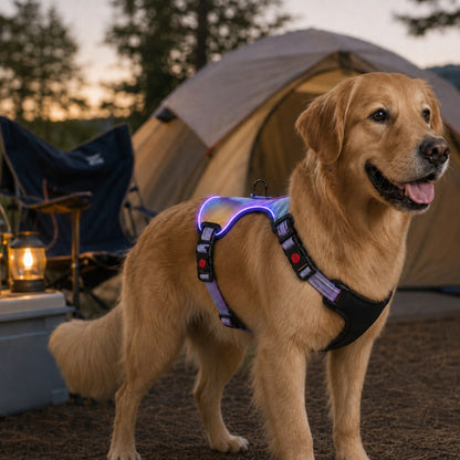Rechargeable LED Dog Harness – Glow for Night Walks