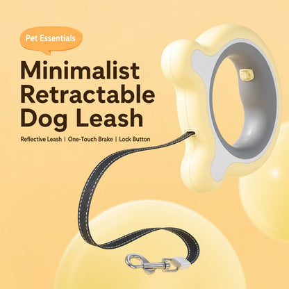 Retractable Dog Leash – LED Light & One-Touch Brake