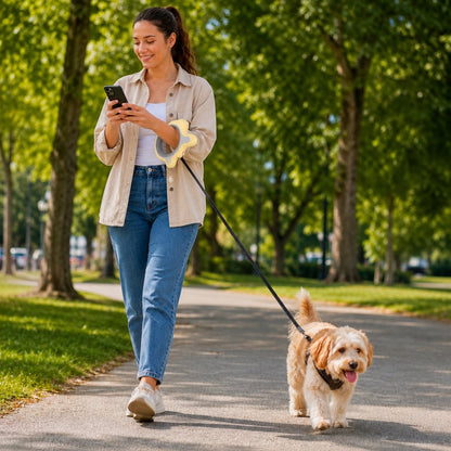 Retractable Dog Leash – LED Light & One-Touch Brake