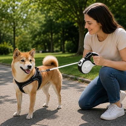 LED Retractable Dog Leash – Built-In Path Light