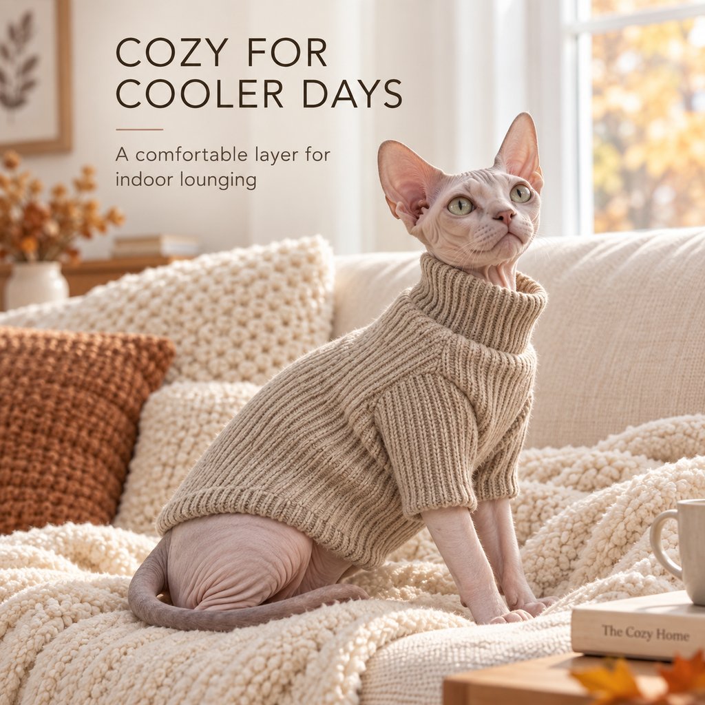 Cat Turtleneck Sweater & Sherpa Vest – Warm Layers