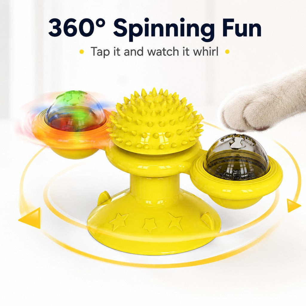 Light-Up Spinning Cat Windmill – Beats Indoor Boredom