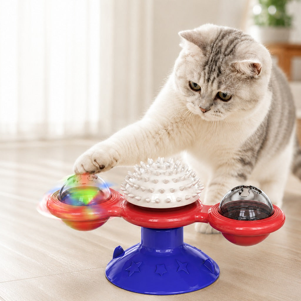 Light-Up Spinning Cat Windmill – Beats Indoor Boredom