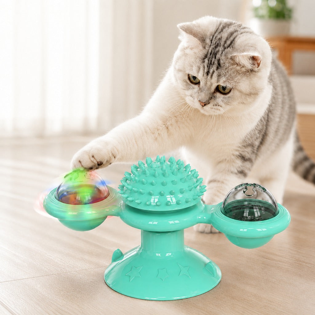 Light-Up Spinning Cat Windmill – Beats Indoor Boredom
